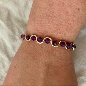 Amethyst and Gold Bracelet